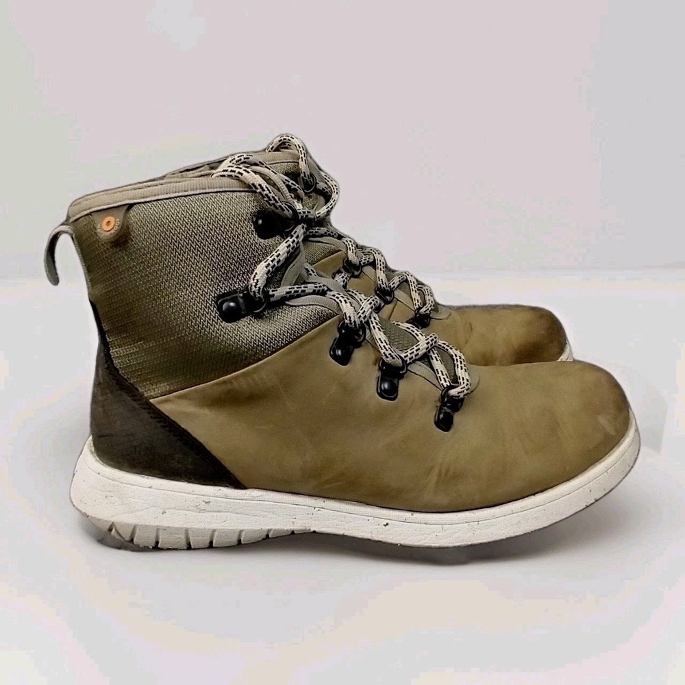 Bogs Juniper Hiker Waterproof Leather Boots Olive Green Womens‎ 7 72891-260